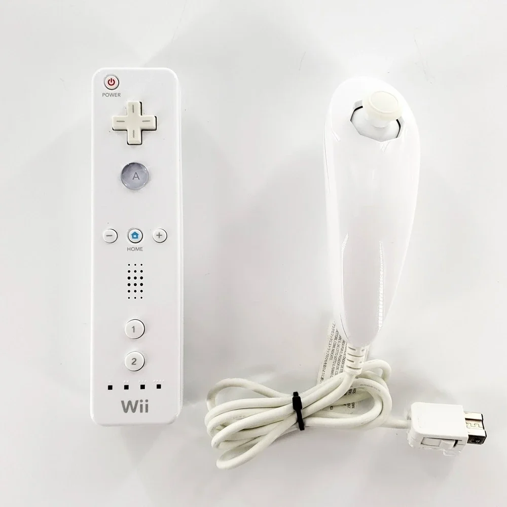 Official Nintendo Wii Motion Controller RVL-003 w/ Nunchuk White OEM Tested